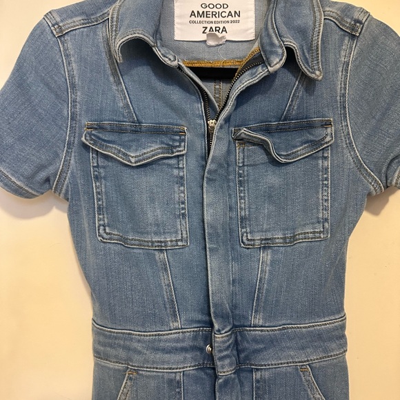 Zara X Good American ZW Sculpting Denim Jumpsuit - Picture 10 of 12